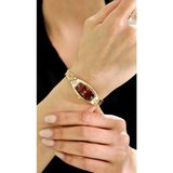 Rachel Silver Gold Renk Çelik Bordo Kadran Vintage Kadın Saat - Altın - Bordo