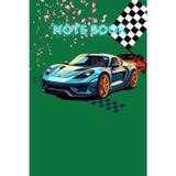 Racing Car Notebook: Racing car crosses the finish line,120 pages lined, 6"x9"
