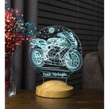 Racing Motosiklet Motor Hayranlarına Hediye 3D Led Lamba, Erkeğe Hediye, Motor GP Kişiye Özel 3 Boyutlu Lamba