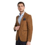 Racinos Erkek Bej Kalın Kadife Kumaşlı Dirsekli Slim Fit Dar Kesim Spor Blazer Ceket Bej 46