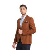 Racinos Erkek Camel Kalın Kadife Kumaşlı Dirsekli Slim Fit Dar Kesim Spor Blazer Ceket Camel 46