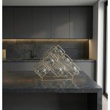 Rack And Cork - 6 Şişe Kapasiteli Şaraplık Rafı | Modern Gold Şarap Depolama I Masaüstü Şarap Rafı