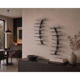 Rack And Cork - Duvara Monte Şişe Rafı, Modern Minimalist Metal Şişe Rafı, Kavisli Şarap Rafı Duvar Dekoru, Şarap Saklama ve Sergileme,16 Şişe
