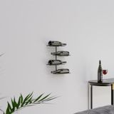 Rack And Cork - Metal Duvara Monte Şarap Rafı, Modern 4 Şarap Şişesi Saklama Alanı, Modern Metal Şaraplık