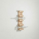 Rack And Cork - Modern Masif Ahşap Şaraplık | 4 Şişe Kapasiteli | Duvar Askılı Şarap Rafı