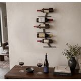 Rack And Cork - Modern Minimalist Metal Şarap Rafı, Kavisli Şarap Rafı Duvar Dekoru, Şarap Saklama ve Sergileme, 8 Şişe Kapasiteli