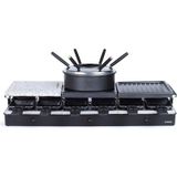Raclette + Fondü Seti 12 Kişilik 1650W - Doc234, Siyah