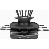 Raclette & Fondue Set, 1,15 L Fondue ve 8 Panlı Premium Set - Siyah