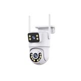 RADEX Çift Kameralı Gece Görüşlü Full HD Kablosuz WiFi IP Akıllı Güvenlik Kamerası, Model RX-29AI, Beyaz