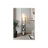 RADİANTE Lambader Siyah – Minimalist Modern Tasarım, Kompakt Kare Taban (23x23 cm), 135 cm Yükseklik, LED ve E27 Ampul Uyumlu, Göz Yormayan Işık, Kolay Kurulum, Dar Alanlar için Dekoratif Aydınlatma