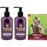 Radical Color 2 Adet 250 ml Lila Su Bazlı Saç Boyası ve Hairplus Saç Açıcı