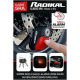 Radikal RK10 Dövme Çelik Onaylı Motosiklet Disk Kilit Alarmı 120db Güçlendirilmiş Su Geçirmez Kilit 210101010101