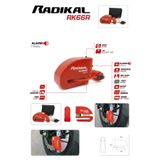 Radikal RK66R Motosiklet Disk Kilit Alarmı 110db Güçlendirilmiş Su Geçirmez Kilit 210101010103