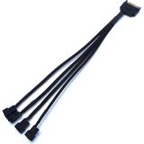 RADION CA-4563 Sata Power To Fan Çevirici 4 Port Y Pin Pwm Çoklayıcı Splitter Fan Kablosu