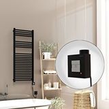 Radiva Barbados Elektrikli Havlupan 500x1200 Siyah Mat (ktx1 Termostat) 600w Spiral Kablolu