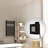 Radiva Barbados Elektrikli Havlupan 500x800 Siyah Mat (ktx1 Termostat) 600w Spiral Kablolu