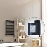 Radiva Barbados Elektrikli Havlupan 500x800 Siyah Mat (ktx4 Termostat) 600w Spiral Kablolu