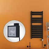 Radiva Bora Bora Elektrikli Havlupan 500x1200 Mat Siyah Ktx3 600 Watt Spiral Kablolu