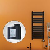 Radiva Bora Bora Elektrikli Havlupan 500x1200 Mat Siyah Ktx4 600 Watt Spiral Kablolu