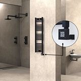 Radiva Haiti Elektrikli Havlupan 300x1100 Düz Siyah (ktx1 Termostat) 300w