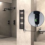 Radiva Haiti Elektrikli Havlupan 300x1100 Düz Siyah (on/off Düğmeli) 300w
