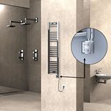 Radiva Haiti Elektrikli Havlupan 300x1200 Düz Krom (ktx3 Termostat) 200w Spiral Kablolu Renksiz