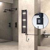 Radiva Haiti Elektrikli Havlupan 300x1200 Düz Siyah (ktx1 Termostat) 300w Spiral Kablolu