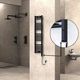 Radiva Haiti Elektrikli Havlupan 300x1200 Düz Siyah (oned On/off ) Sağ 300w