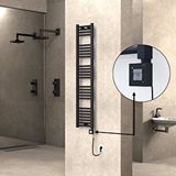 Radiva Haiti Elektrikli Havlupan 300x1500 Düz Siyah (ktx1 Termostat) 600w Spiral Kablolu