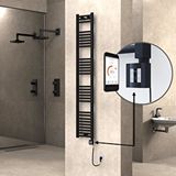 Radiva Haiti Elektrikli Havlupan 300x1800 Düz Siyah (ktx4 Termostat) 600w Spiral Kablolu