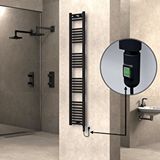 Radiva Haiti Elektrikli Havlupan 300x1800 Düz Siyah (on/off Düğmeli) 600w