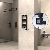 Radiva Haiti Elektrikli Havlupan 300x700 Düz Siyah (ktx1 Termostat) 200w