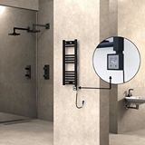 Radiva Haiti Elektrikli Havlupan 300x800 Düz Siyah (ktx3 Termostat) 200w Spiral Kablolu