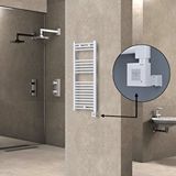 Radiva Haiti Elektrikli Havlupan 400x1000 Düz Beyaz (ktx1 Termostat) 300w