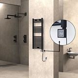 Radiva Haiti Elektrikli Havlupan 400x1000 Düz Siyah (ktx3 Termostat) 300w Spiral Kablolu