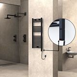Radiva Haiti Elektrikli Havlupan 400x1000 Düz Siyah (oned On/off ) Sağ 300w