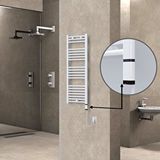 Radiva Haiti Elektrikli Havlupan 400x1100 Düz Beyaz (oned On/off ) Sağ 300w