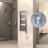 Radiva Haiti Elektrikli Havlupan 400X1100 Düz Krom (Ktx1 Termostat) 300 Watt Spiral Kablolu - 40 x 110 cm