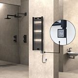 Radiva Haiti Elektrikli Havlupan 400x1100 Düz Siyah (ktx3 Termostat) 600w Spiral Kablolu
