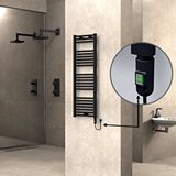 Radiva Haiti Elektrikli Havlupan 400x1200 Düz Siyah (on/off Düğmeli) 600w