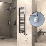 Radiva Haiti Elektrikli Havlupan 400x1500 Düz Krom (ktx3 Termostat) 300w Spiral Kablolu Renksiz