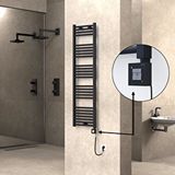 Radiva Haiti Elektrikli Havlupan 400x1500 Düz Siyah (ktx1 Termostat) 600w Spiral Kablolu