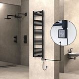 Radiva Haiti Elektrikli Havlupan 400x1500 Düz Siyah (ktx3 Termostat) 600w Spiral Kablolu