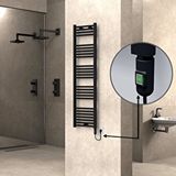 Radiva Haiti Elektrikli Havlupan 400x1500 Düz Siyah (on/off Düğmeli) 600w