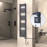Radiva Haiti Elektrikli Havlupan 400x1800 Düz Antrasit (ktx1 Termostat) 600w Spiral Kablolu