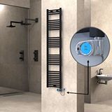 Radiva Haiti Elektrikli Havlupan 400x1800 Düz Siyah (musa Termostat) 600w