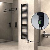 Radiva Haiti Elektrikli Havlupan 400x1800 Düz Siyah (on/off Düğmeli) 600w