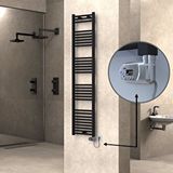 Radiva Haiti Elektrikli Havlupan 400x1800 Düz Siyah (thesis Termostat) 600w