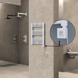 Radiva Haiti Elektrikli Havlupan 500 x 700 Düz Beyaz Parlak (Kt x 1 Termostat) 300 Watt Spiral Kablolu - 50 x 70