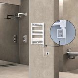 Radiva Haiti Elektrikli Havlupan 500 x 700 Düz Beyaz Parlak (Kt x 3 Termostat) 300 Watt Spiral Kablolu - 50 x 70